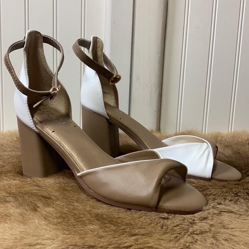 Lucca Lane Ileah Heels Shoes 8 Sandals Leather NWT